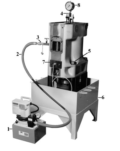 T17480  5000 PSI Hydraulic Cylinder Leak Test Fixture for GE FDL Engines 230 Volt