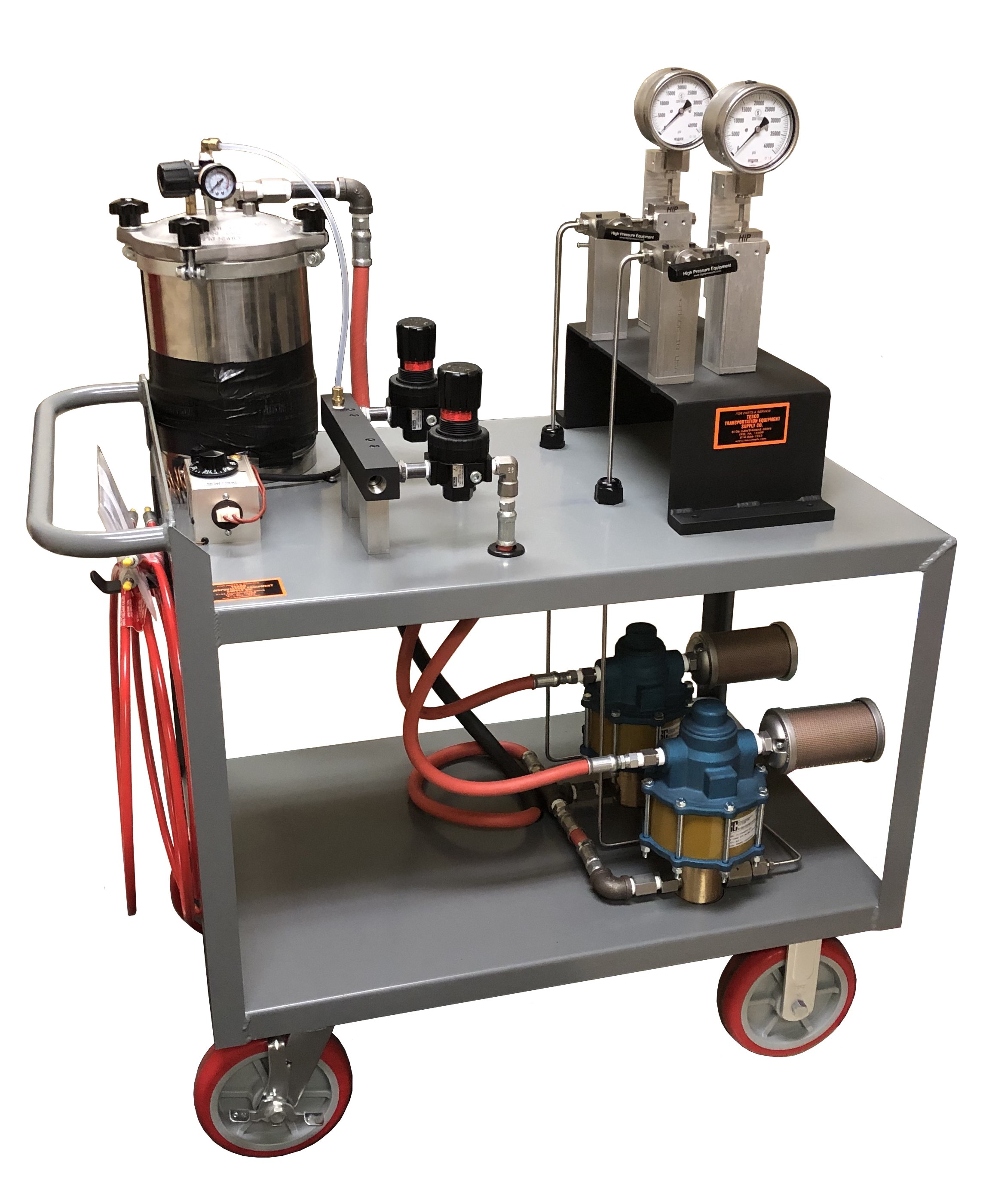 Dual Air Powered Pump for EMD AC Traction Motor Pinion Removal and Installation